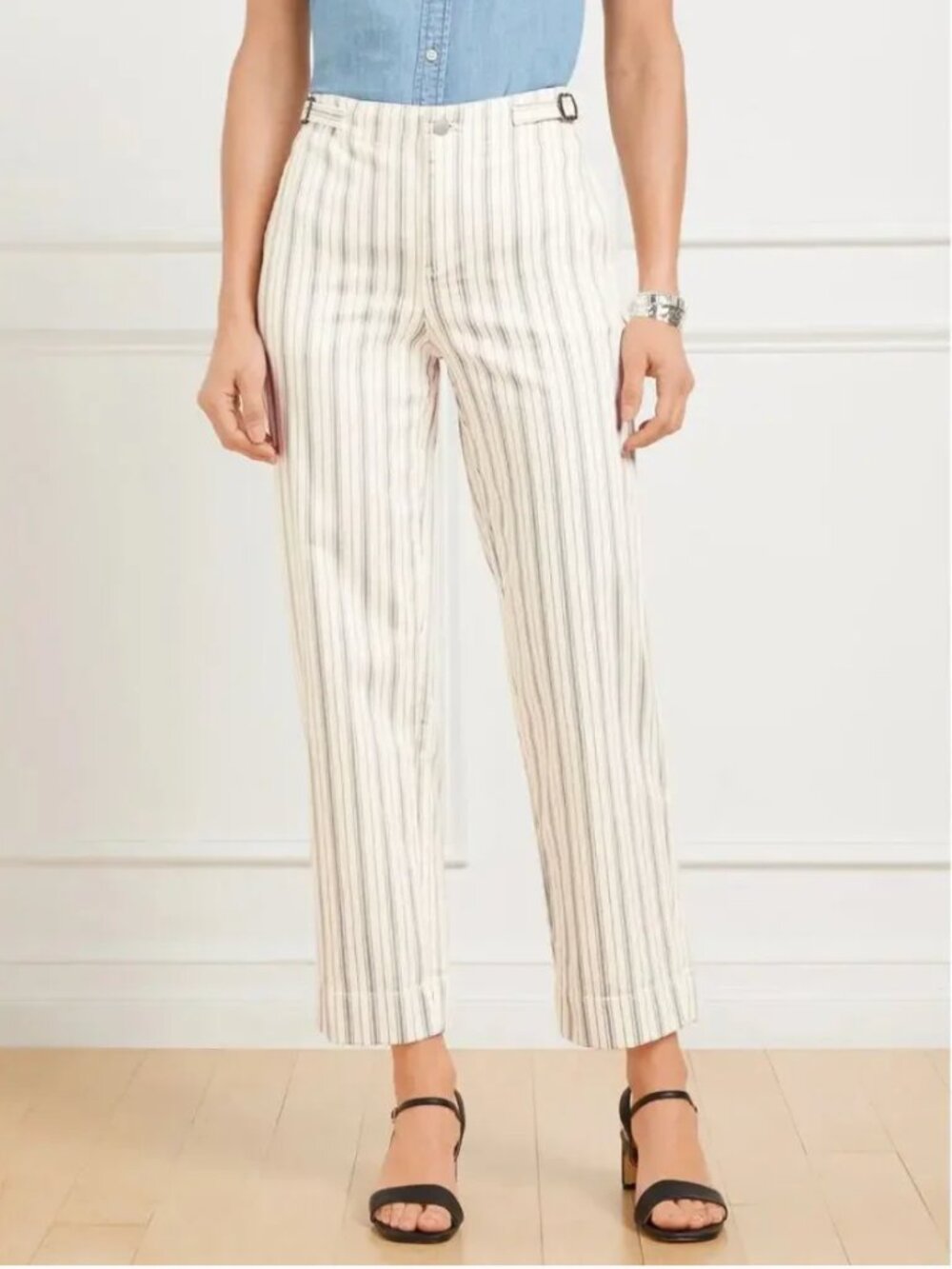 Talbots Straight Ankle Jean Hillside Stripe